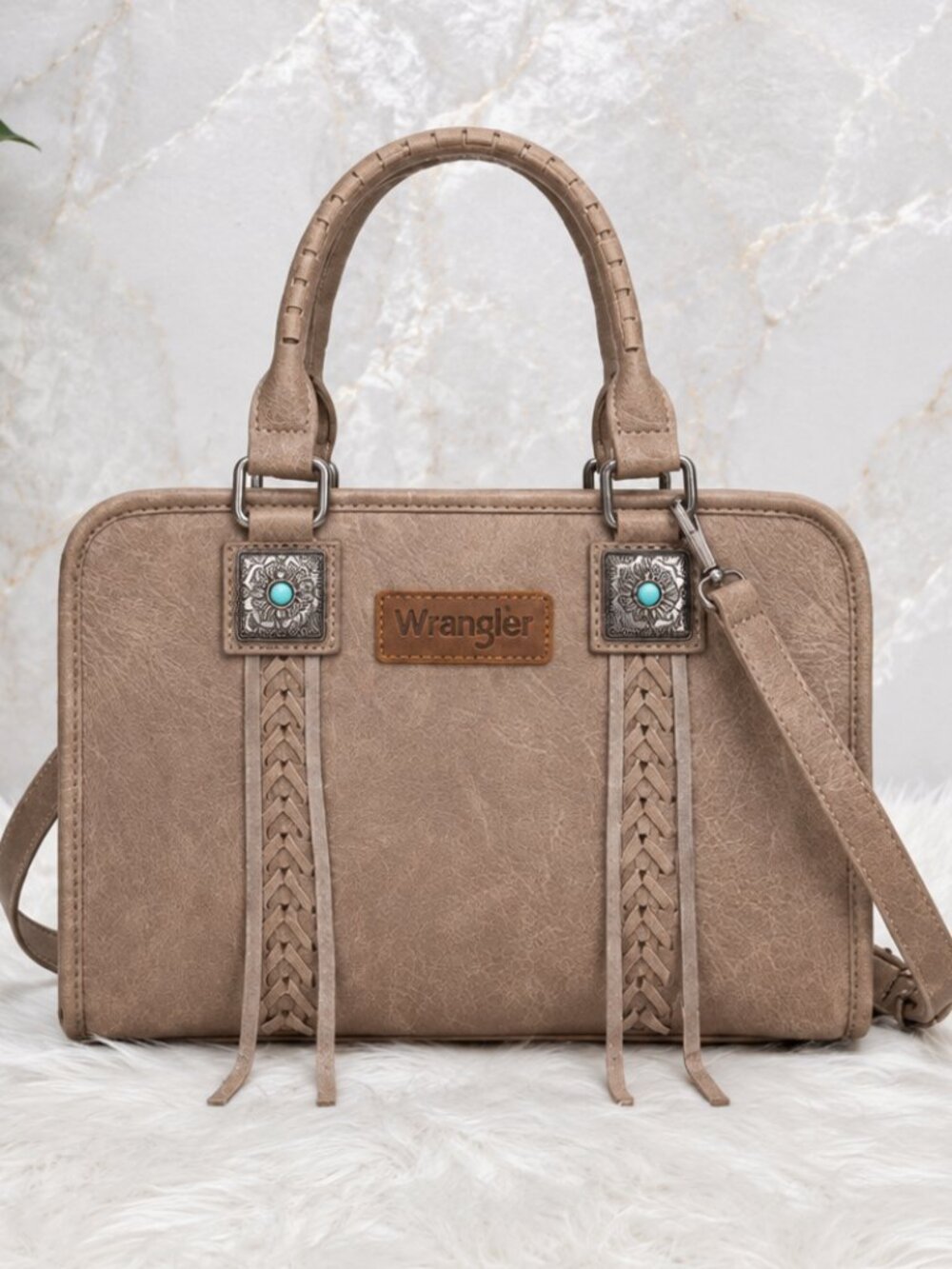 Wrangler Western Satchel Crossbody Bag – Braided Detail | NWT